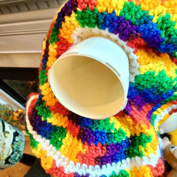 Vintage handmade Mrs. Claus pride rainbow 🌈 Christmas 🎄 tree topper figurine - Picture 7 of 9